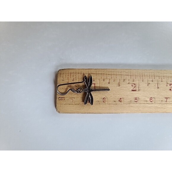 925 Dragonfly Dangling Pierced Earrings Vintage - Picture 6 of 10